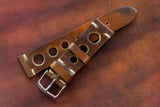 Horween Shell Cordovan Marbled Colour 8 Unlined Rally Leather Watch Strap