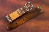 Horween Shell Cordovan Marbled Colour 8 Unlined Side Stitch Leather Watch Strap