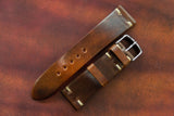 Horween Shell Cordovan Marbled Colour 8 Unlined Side Stitch Leather Watch Strap
