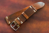 Horween Shell Cordovan Marbled Colour 8 Unlined Side Stitch Leather Watch Strap