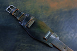 The House Of Straps | Horween Shell Cordovan Marbled Black Bund Strap