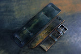 The House Of Straps | Horween Shell Cordovan Marbled Black Newman Bund Strap