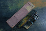 The House Of Straps | Horween Shell Cordovan Marbled Black Newman Bund Strap