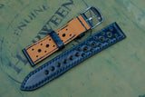 Horween Shell Cordovan Navy Racing Leather Watch Strap
