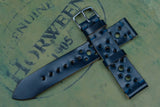 Horween Shell Cordovan Navy Unlined Racing Leather Watch Strap