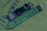 Horween Shell Cordovan Navy Unlined Side Stitch Leather Watch Strap
