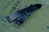 Horween Shell Cordovan Navy Unlined Side Stitch Leather Watch Strap