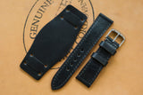 The House Of Straps: Horween Shell Cordovan Tumbled Black Bund Strap