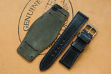 The House Of Straps: Horween Shell Cordovan Tumbled Black Bund Strap