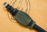 The House Of Straps: Horween Shell Cordovan Tumbled Black Bund Strap