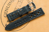 The House Of Straps | Horween Shell Cordovan Tumbled Black Racing Strap