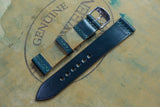 Horween Shell Cordovan Dark Green Unlined Top Stitch Leather Watch Strap