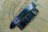 Horween Shell Cordovan Dark Green Unlined Top Stitch Leather Watch Strap