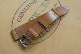Horween Shell Cordovan Natural Unlined Top Stitch Leather Watch Strap