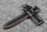 Horween Chromexcel Navy Full Stitch Leather Watch Strap