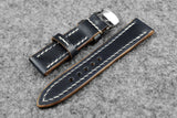 Horween Chromexcel Navy Full Stitch Leather Watch Strap