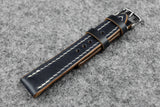 Horween Chromexcel Navy Full Stitch Leather Watch Strap