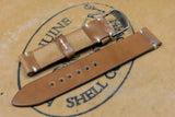 Horween Shell Cordovan Natural Unlined Side Stitch Leather Watch Strap