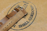 Horween Shell Cordovan Natural Unlined Side Stitch Leather Watch Strap