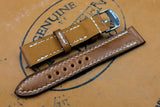 Horween Shell Cordovan Natural Full Stitch Leather Watch Strap