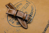 Horween Shell Cordovan Natural Full Stitch Leather Watch Strap