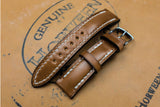 Horween Shell Cordovan Natural Half Padded FS Leather Watch Strap
