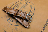 Horween Shell Cordovan Natural Half Padded FS Leather Watch Strap
