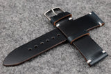 Horween Chromexcel Navy Unlined Side Stitch Leather Watch Strap