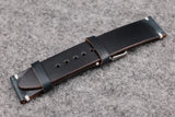 Horween Chromexcel Navy Unlined Side Stitch Leather Watch Strap
