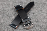 Horween Chromexcel Navy Unlined Side Stitch Leather Watch Strap