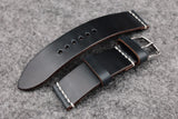 Horween Chromexcel Navy Unlined Top Stitch Leather Watch Strap