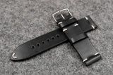 Horween Chromexcel Black Side Stitch Leather Watch Strap