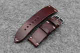 Horween Chromexcel Burgundy Side Stitch Leather Watch Strap