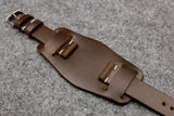 Horween Chromexcel Natural Unlined Side Stitch Leather Bund Watch Strap