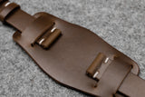 Horween Chromexcel Natural Unlined Side Stitch Leather Bund Watch Strap