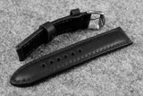 Horween Chromexcel Black Full Padded Leather Watch Strap