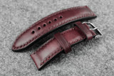 Horween Chromexcel Burgundy Full Padded Leather Watch Strap