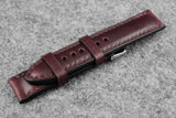 Horween Chromexcel Burgundy Full Padded Leather Watch Strap