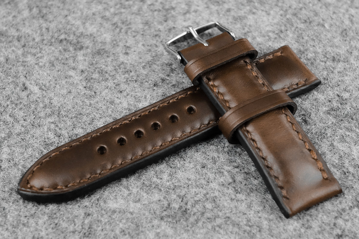 Horween Chromexcel Natural Full Padded Leather Watch Strap THE HOUSE OF STRAPS