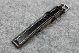 Horween Chromexcel Black Full Stitch Leather Watch Strap