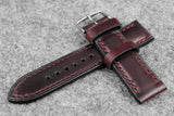 Horween Chromexcel Burgundy Half Padded Leather Watch Strap