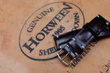 Horween Shell Cordovan Colour 8 Half Padded SS Leather Watch Strap