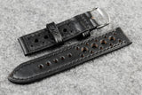 Horween Chromexcel Black Racing Leather Watch Strap