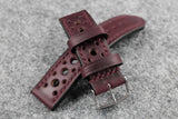Horween Chromexcel Burgundy Racing Leather Watch Strap