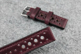 Horween Chromexcel Burgundy Racing Leather Watch Strap