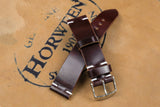 Horween Shell Cordovan Colour 6 Unlined Side Stitch Leather Watch Strap