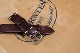 Horween Shell Cordovan Colour 6 Unlined Side Stitch Leather Watch Strap