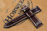 Horween Shell Cordovan Colour 6 Full Stitch Leather Watch Strap
