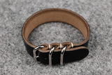 THOS Horween Chromexcel Black 3 Ring Pass Through Leather Strap