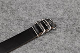 THOS Horween Chromexcel Black 3 Ring Pass Through Leather Strap